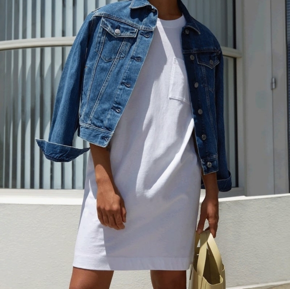 Everlane Weekend Tee Dress in Bone - Picture 5 of 7